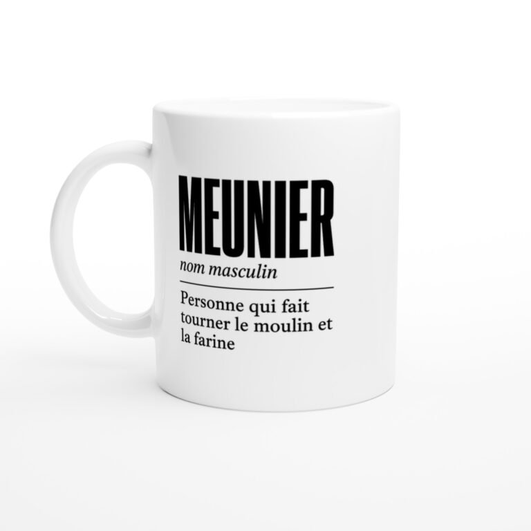 Mug Meunier Personne Qui Fait Tourner le Moulin et la Farine