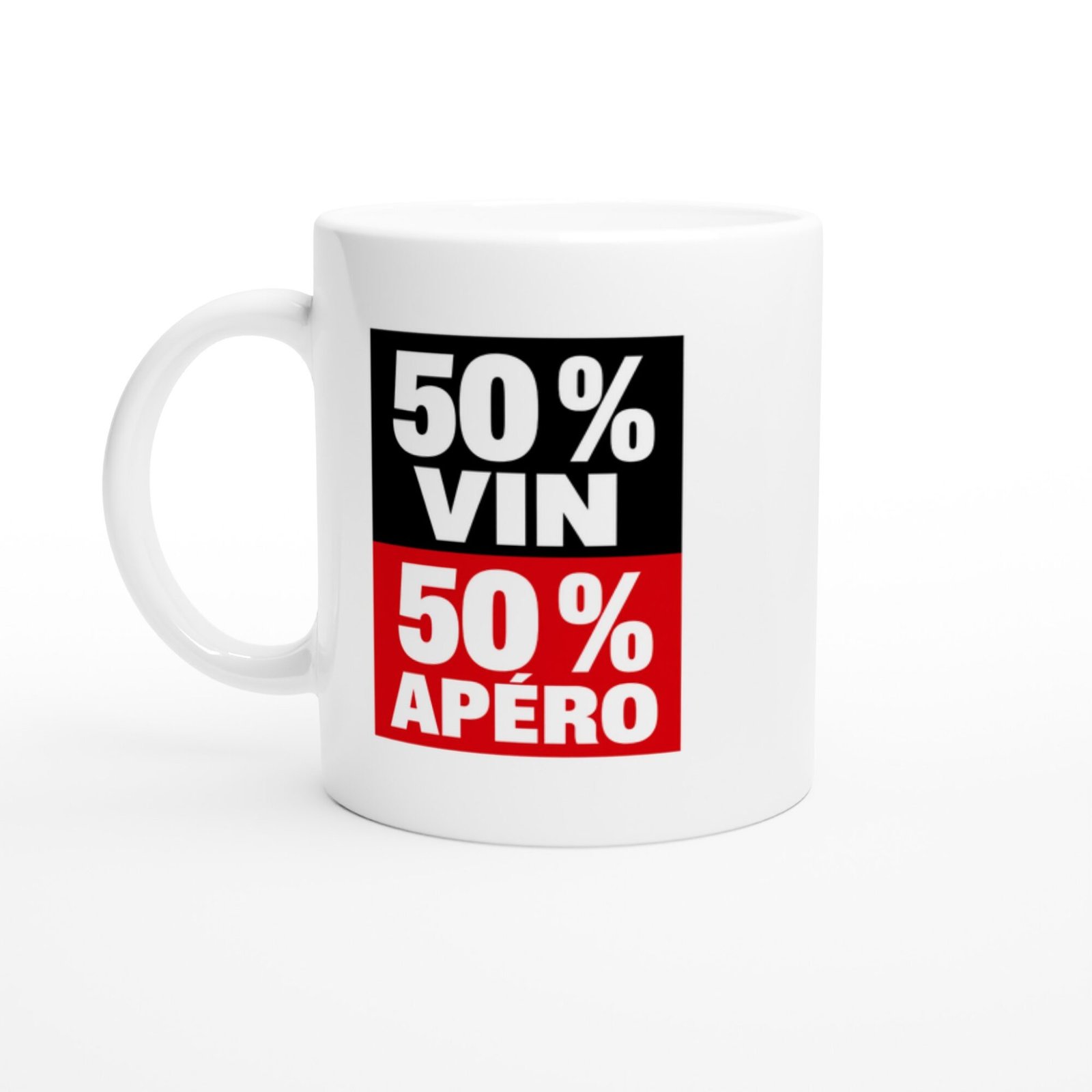 Mug 50 pour cent Vin 50 pour cent Apéro