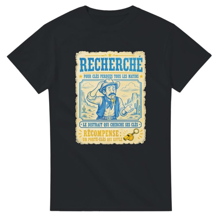 T shirt Recherché pour Clés Perdues Tous les Matins le Distrait Qui Cherche Ses Clés