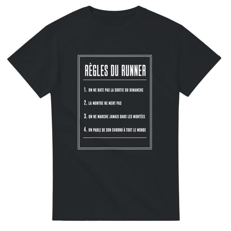 T shirt Règles du Runner On Ne Rate Pas la Sortie du Dimanche la Montre Ne Ment