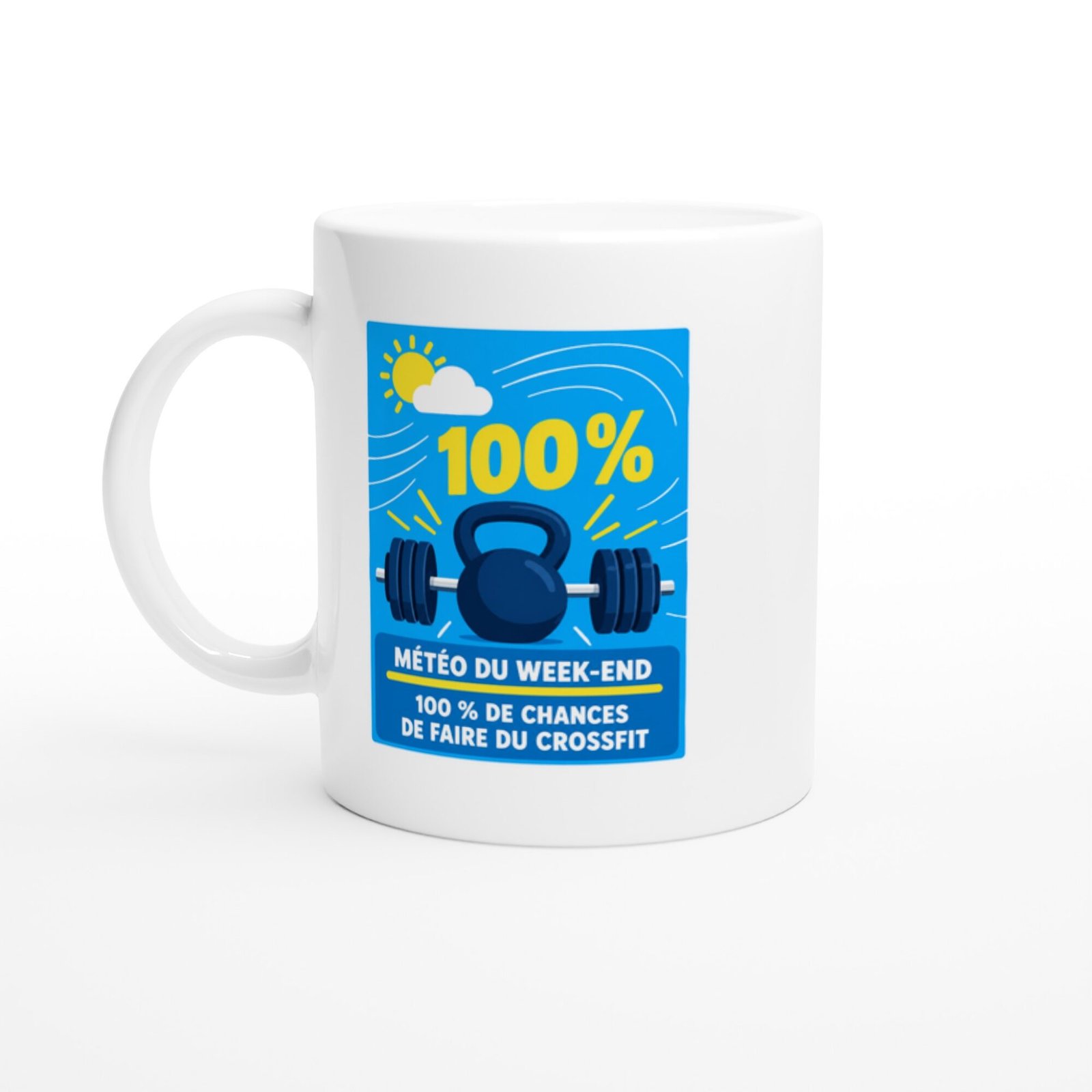 31367464-23ac-4f7c-ba9f-6e40527ac3d1.jpg Mug Cross-Training Météo Du Week-End 100 % De Chances De Faire Du Crossfit