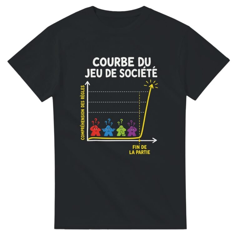 T shirt Jeux de Société Courbe du Jeu de Société Compréhension des Règles Fin de la Partie