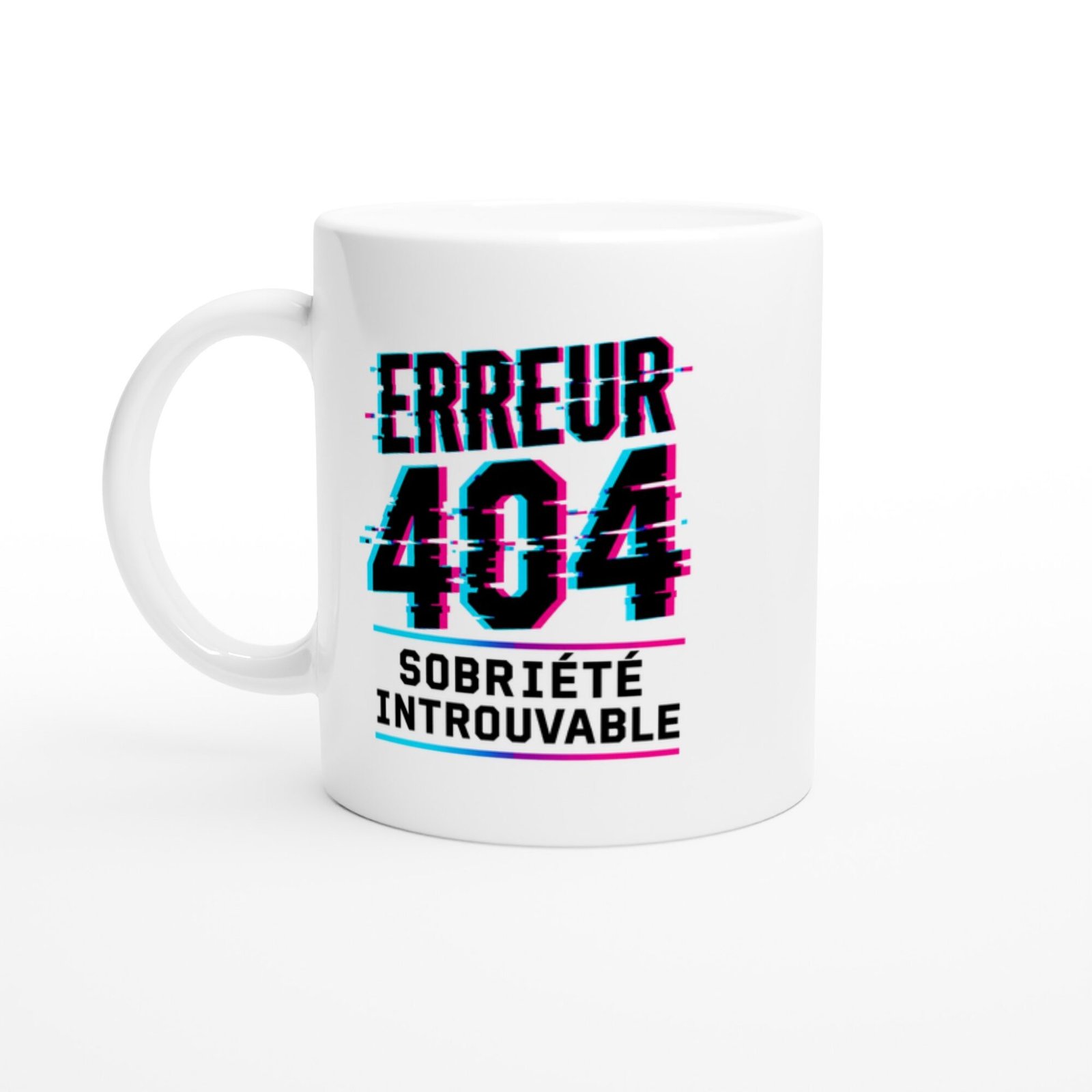 Mug Erreur 404 Sobriété Introuvable Filets Dégradés