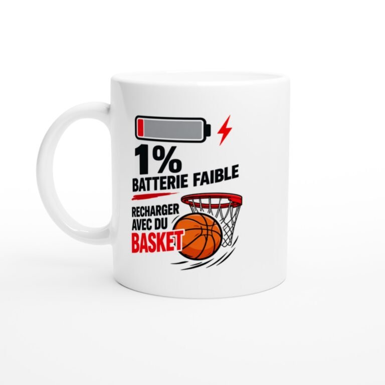 Mug 1 % Batterie Faible Recharger Avec Du Basket