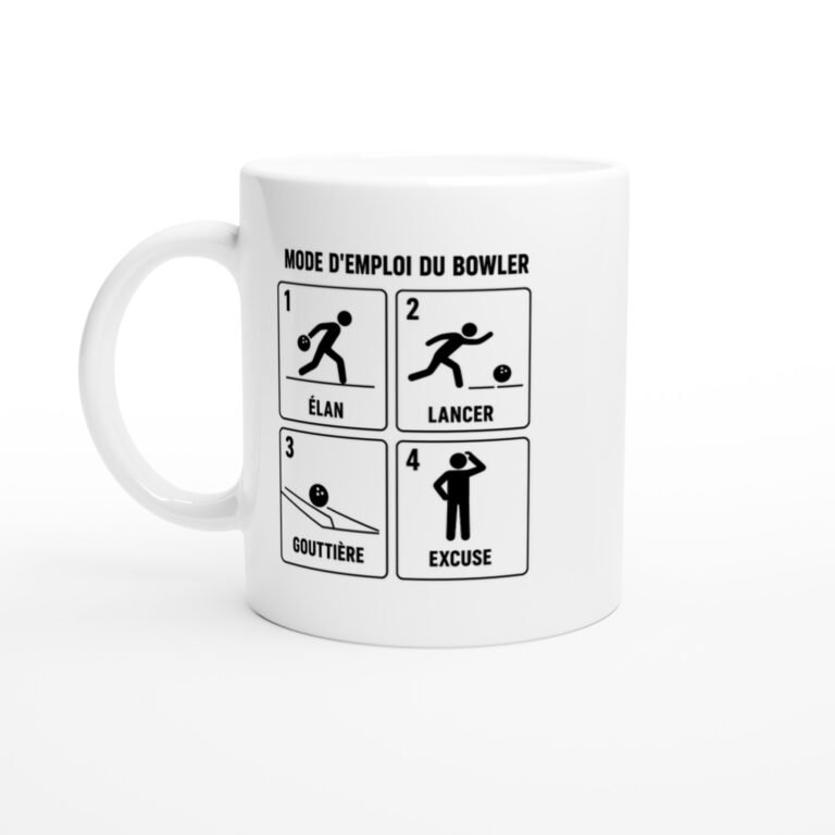 Mug Mode d'Emploi du Bowler Élan Lancer Gouttière Excuse