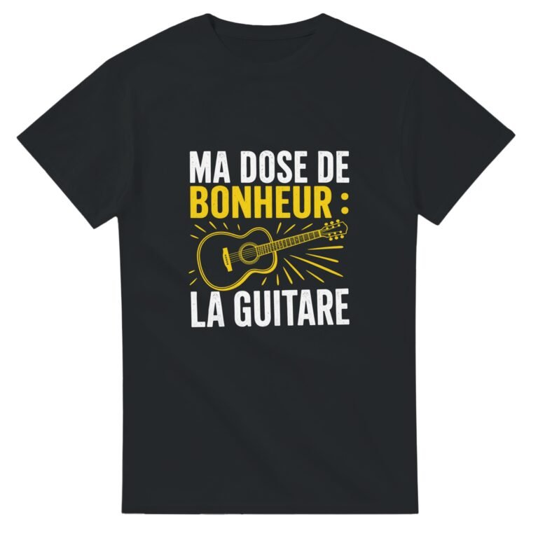 T shirt Ma Dose de Bonheur la Guitare