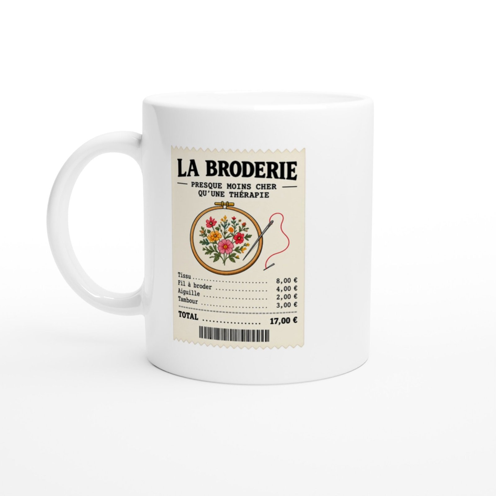 Mug Broderie Presque Moins Cher Qu&rsquo;Une Thérapie
