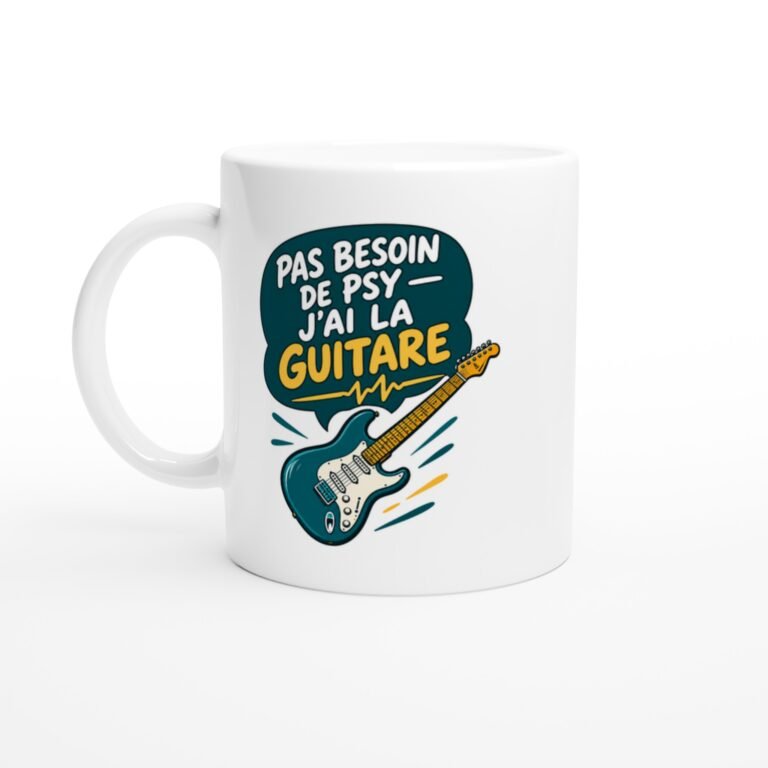 Mug Guitare Pas Besoin De Psy J'Ai La Guitare