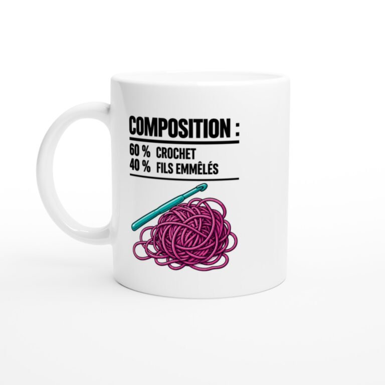 Mug Composition 60 % Crochet 40 % Fils Emmêlés