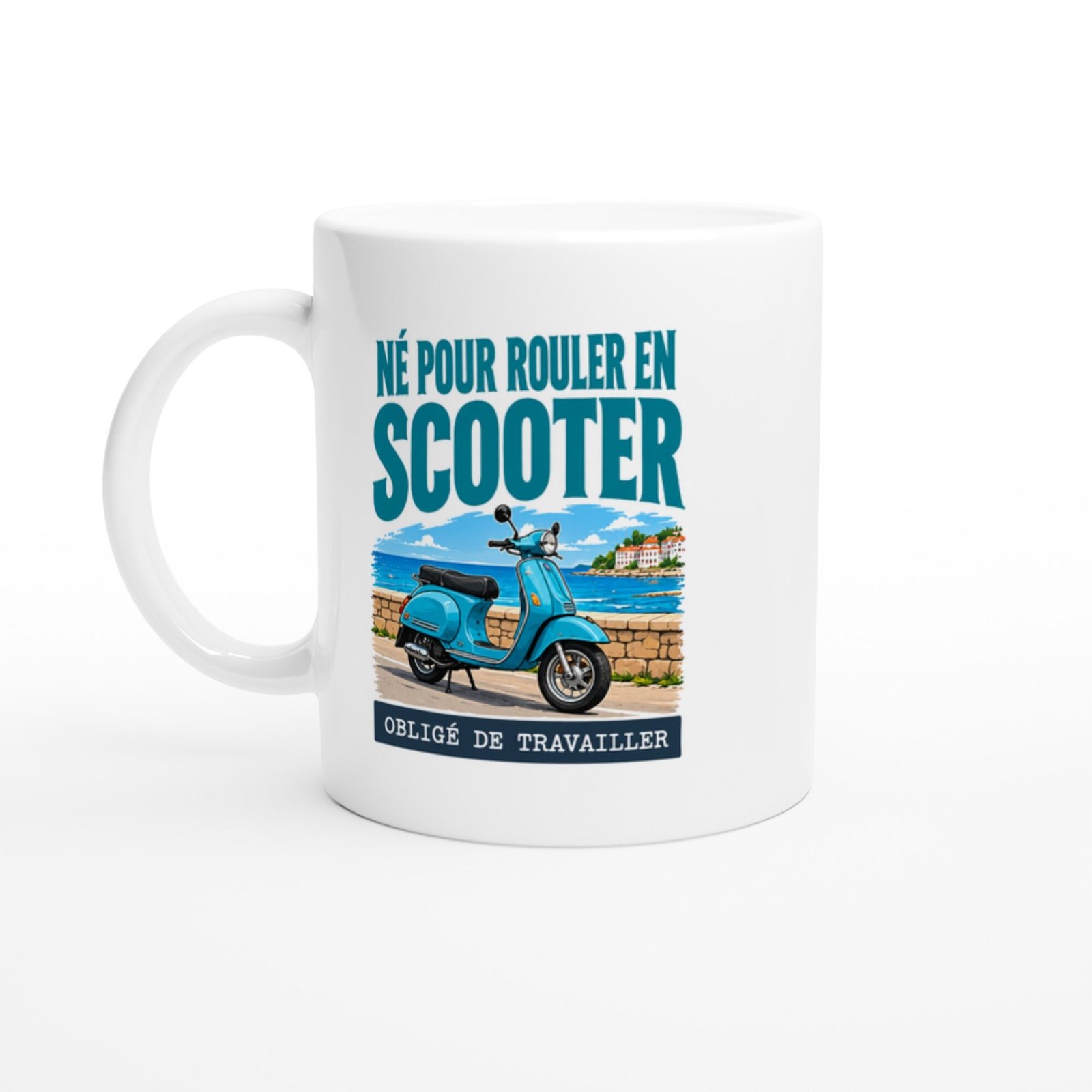 Mug Né Pour Rouler En Scooter Obligé De Travailler