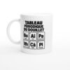 Mug Tableau Périodique du Douillet Bobo Aïe Pansement Rhume Mortel Câlin Plaintes