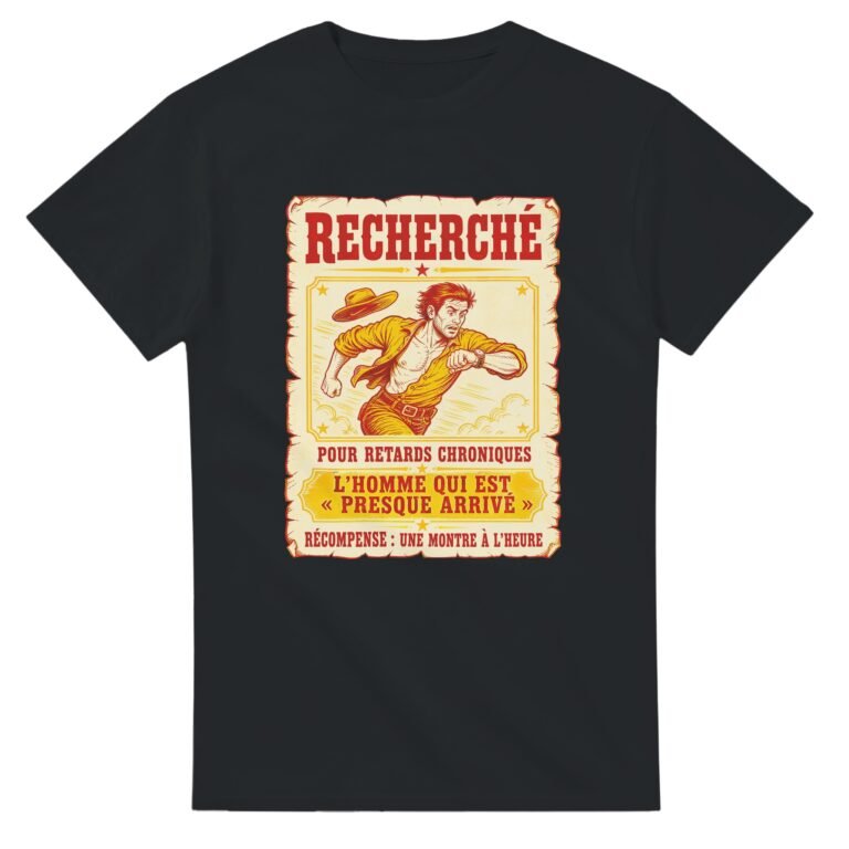 T shirt Recherché pour Retards Chroniques l'Homme Qui Est Presque Arrivé Récompense