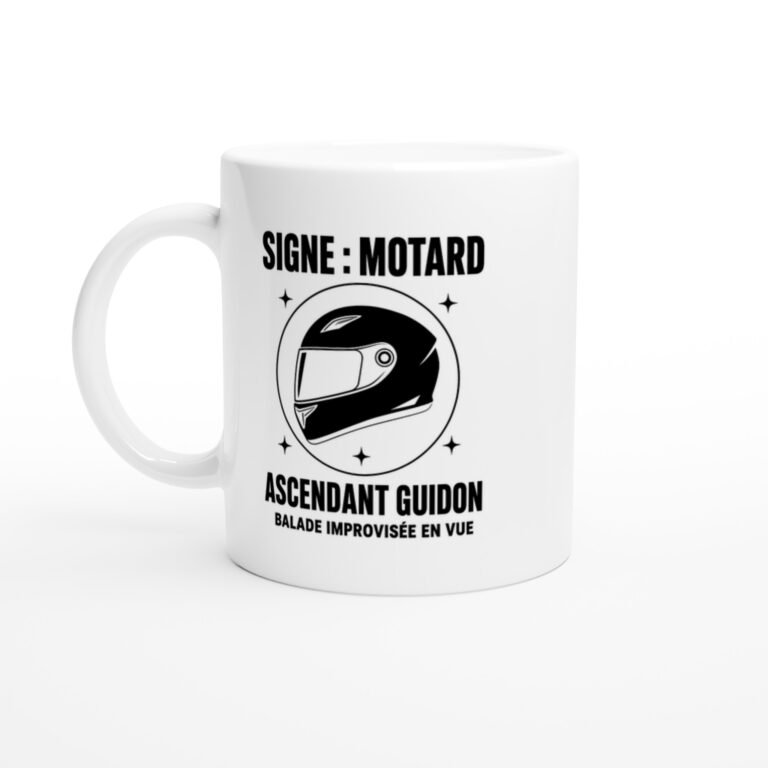 Mug Signe Motard Ascendant Guidon Balade Improvisée en Vue