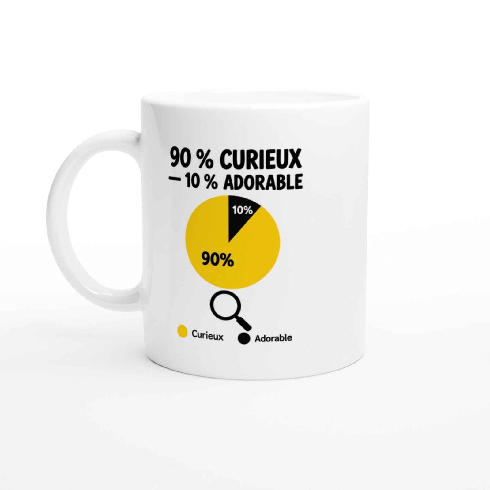 Mug 90 pour cent Curieux 10 pour cent Adorable