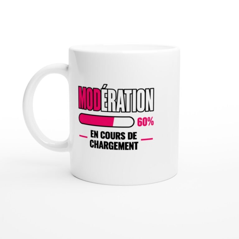 Mug Modération 60 pour cent En Cours de Chargement Rose