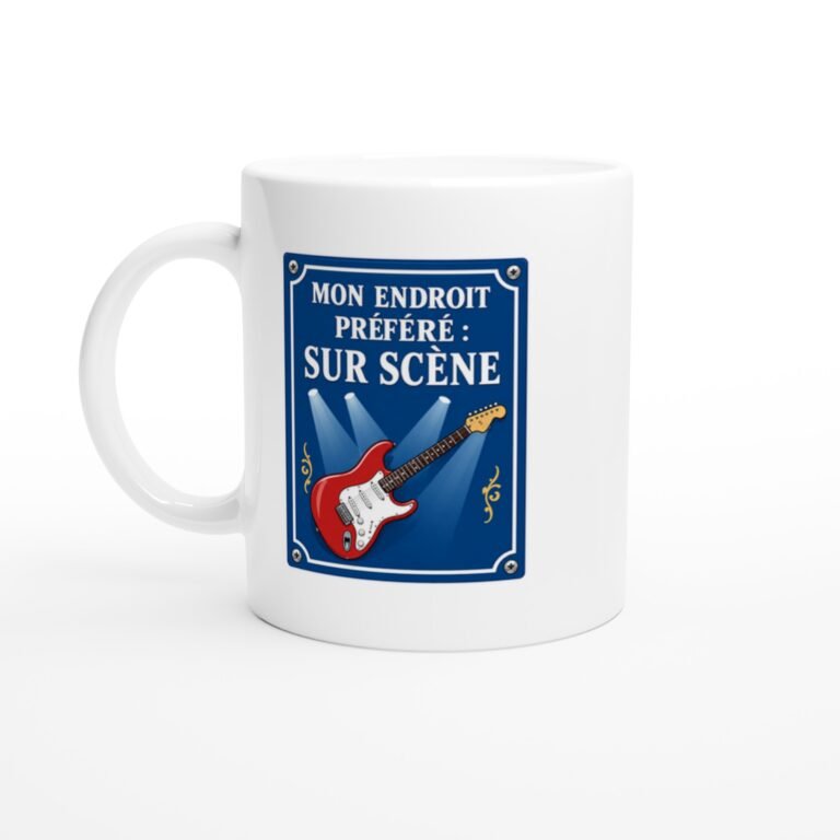 Mug Guitare Électrique Mon Endroit Préféré Sur Scène