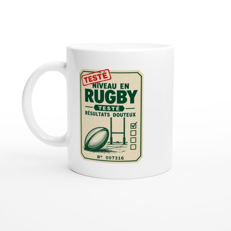 Mug Rugby Étiquette Verte Niveau En Rugby Testé Résultats Douteux