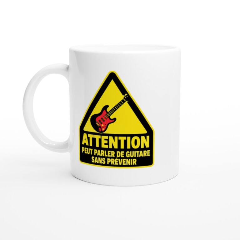 Mug Attention Peut Parler De Guitare Sans Prévenir