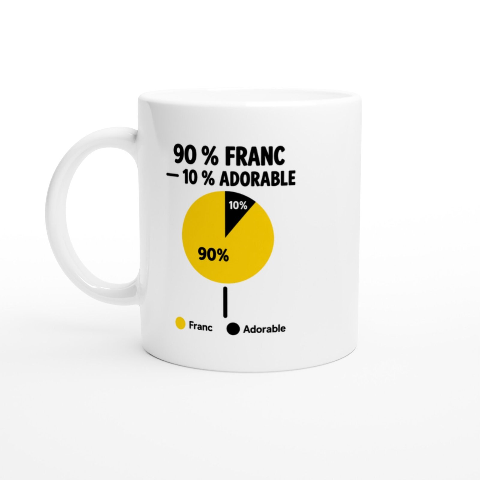 Mug 90 pour cent Franc 10 pour cent Adorable