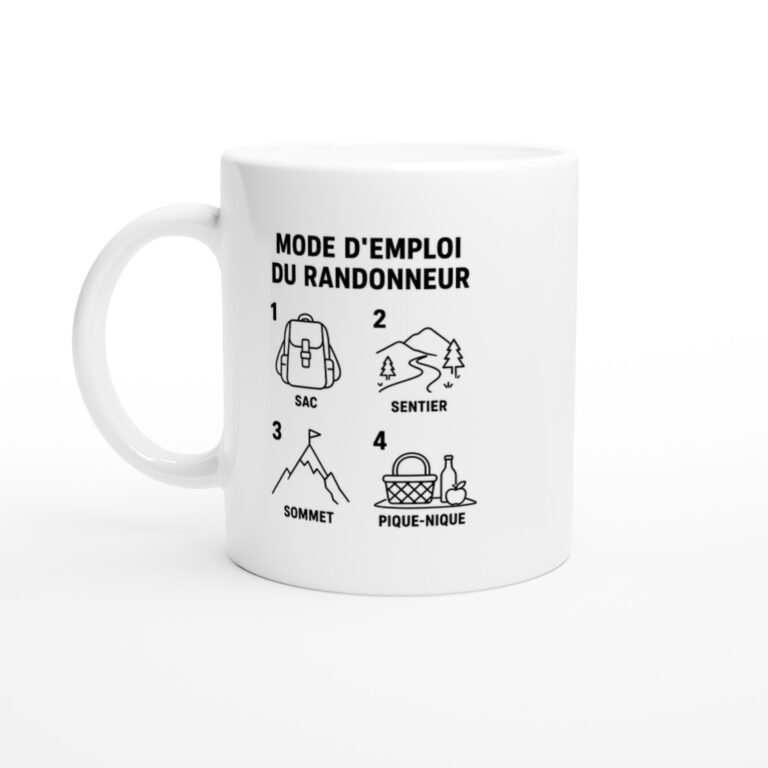 Mug Mode d'Emploi du Randonneur Sac Sentier Sommet Pique-Nique