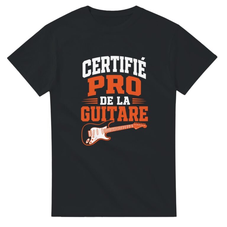 T shirt Certifié Pro de la Guitare