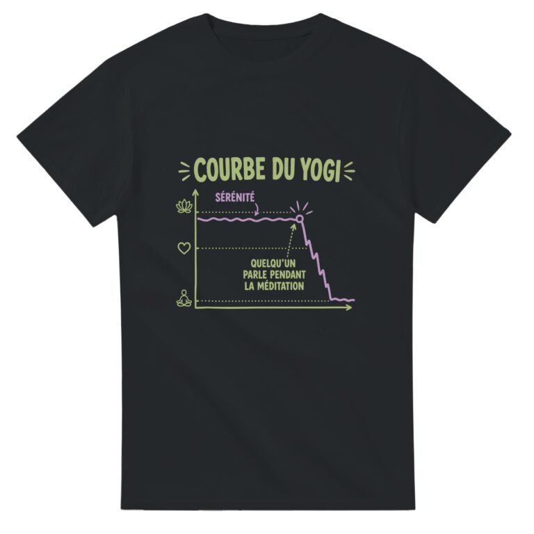 T shirt Yoga Courbe du Yogi Sérénité Quelqu'un Parle Pendant la Méditation