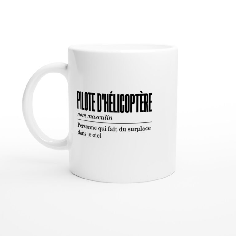 Mug Pilote d'Hélicoptère Personne Qui Fait du Surplace dans le Ciel