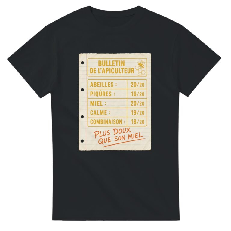 T shirt Bulletin de l'Apiculteur Abeilles Piqûres Miel Calme Combinaison Plus Doux