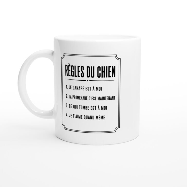 Mug Règles du Chien le Canapé Est à Moi la Promenade C'Est Maintenant Ce Qui Tombe