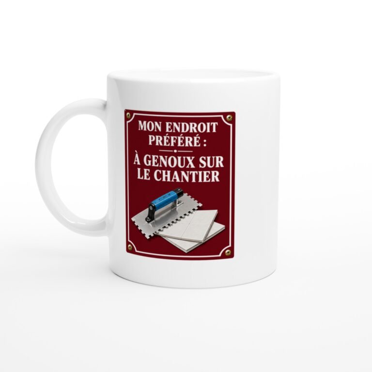 Mug Carrelage Mon Endroit Préféré À Genoux Sur Le Chantier