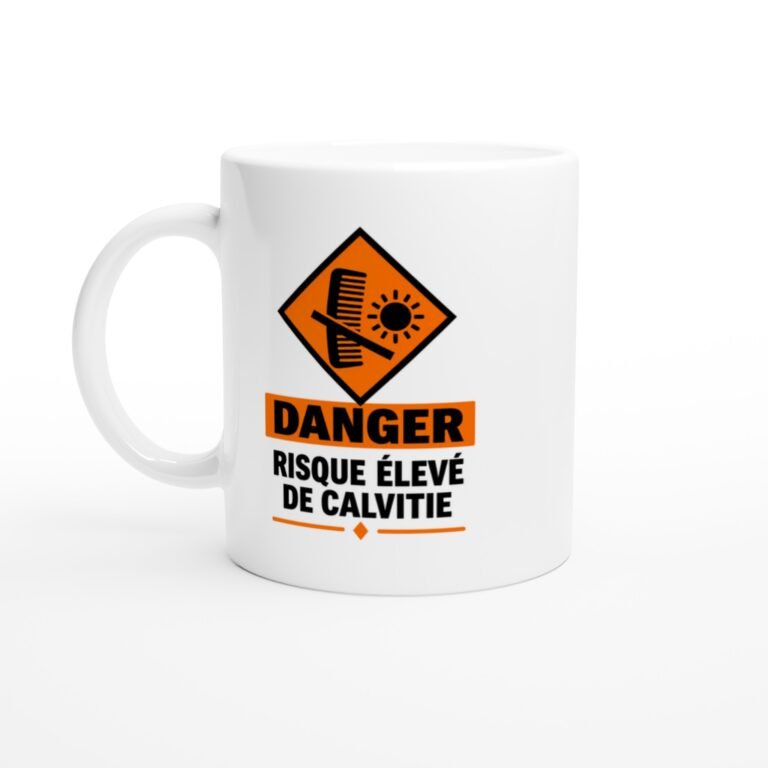 Mug Danger Risque Élevé de Calvitie Peigne Barré