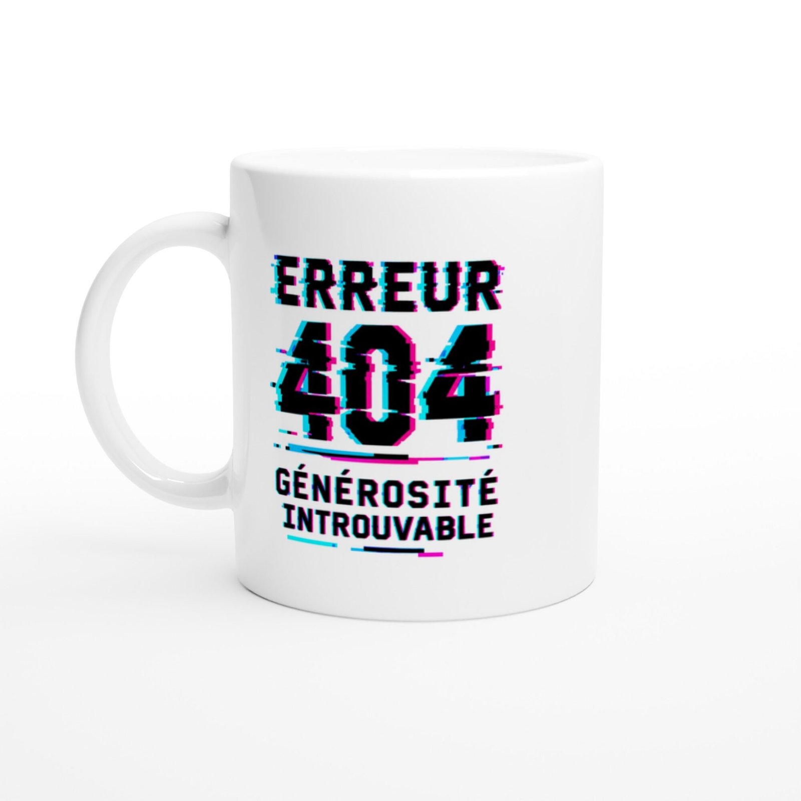Mug Erreur 404 Générosité Introuvable Texte Noir