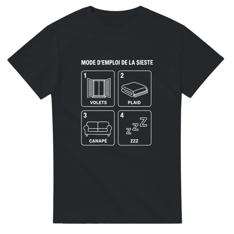 T shirt Mode d'Emploi de la Sieste Volets Plaid Canapé Zzz