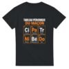 T shirt Tableau Périodique du Maçon Ciment Parpaing Truelle Niveau Bétonnière Dos