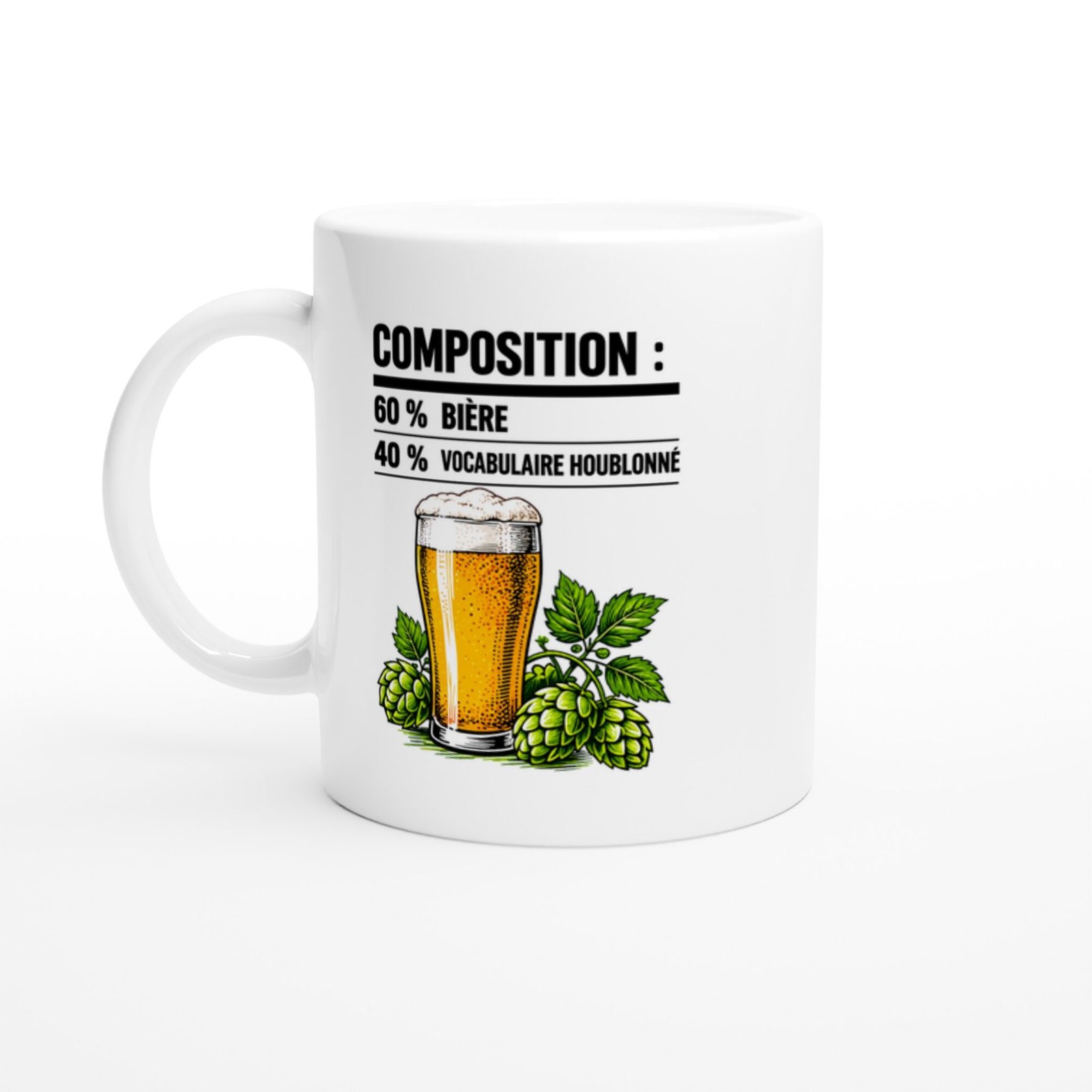 Mug Composition 60 % Bière 40 % Vocabulaire Houblonné