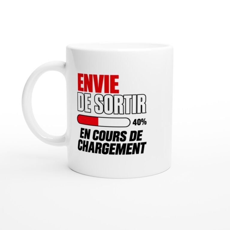 Mug Envie de Sortir 40 pour cent en Cours de Chargement