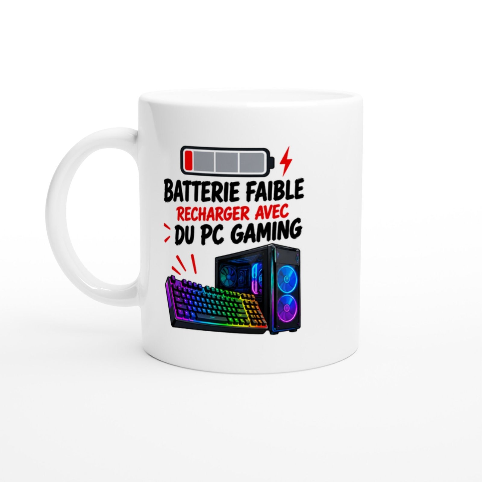 Mug Batterie Faible Recharger Avec Du PC Gaming
