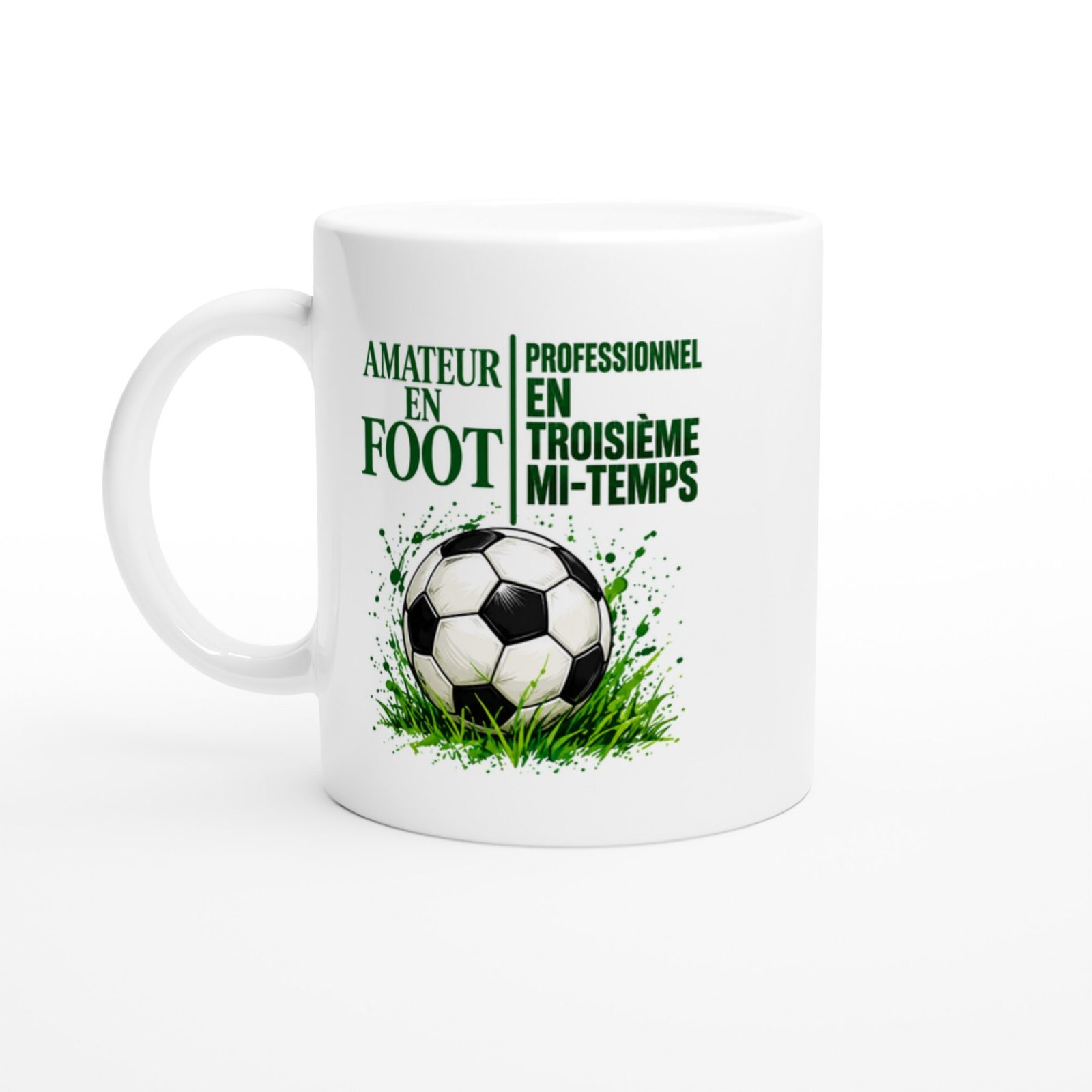 Mug Football Amateur En Foot Professionnel En Troisième Mi-Temps