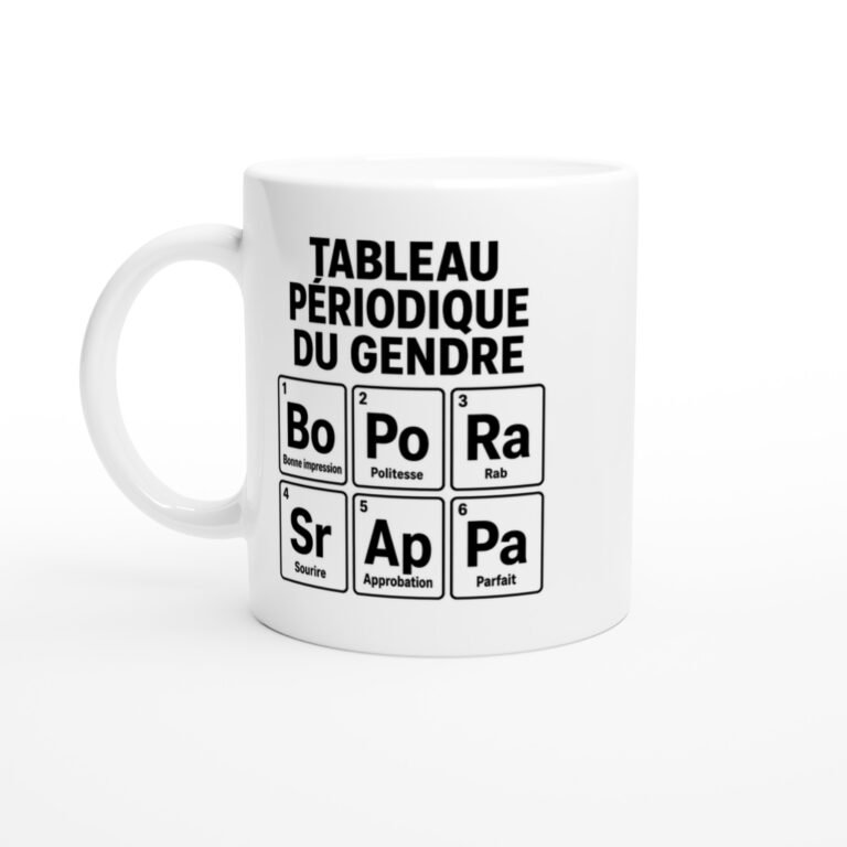 Mug Tableau Périodique du Gendre Bonne Impression Politesse Rab Sourire Approbation