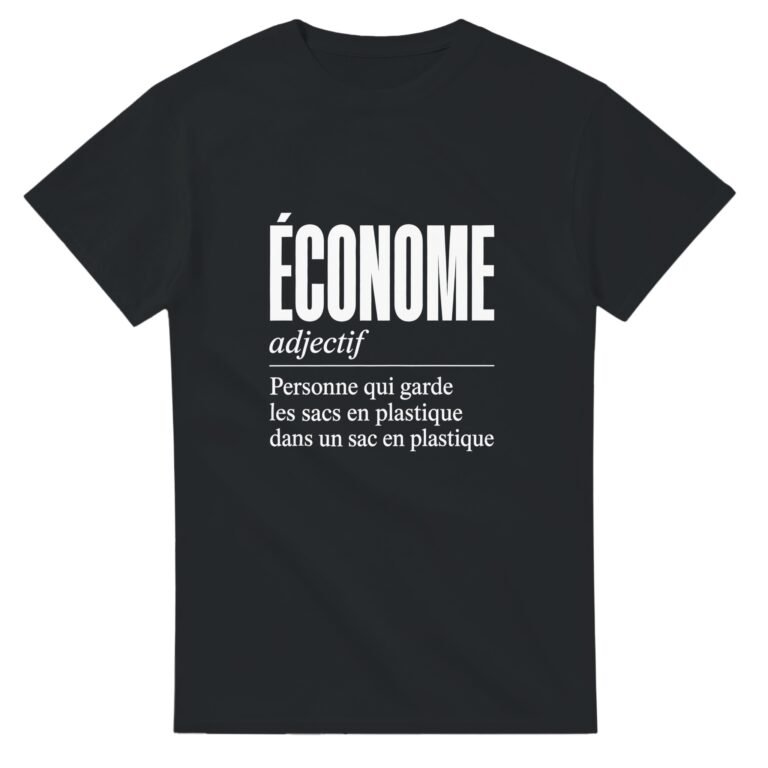 T shirt Économe Personne Qui Garde les Sacs en Plastique Dans un Sac en Plastique