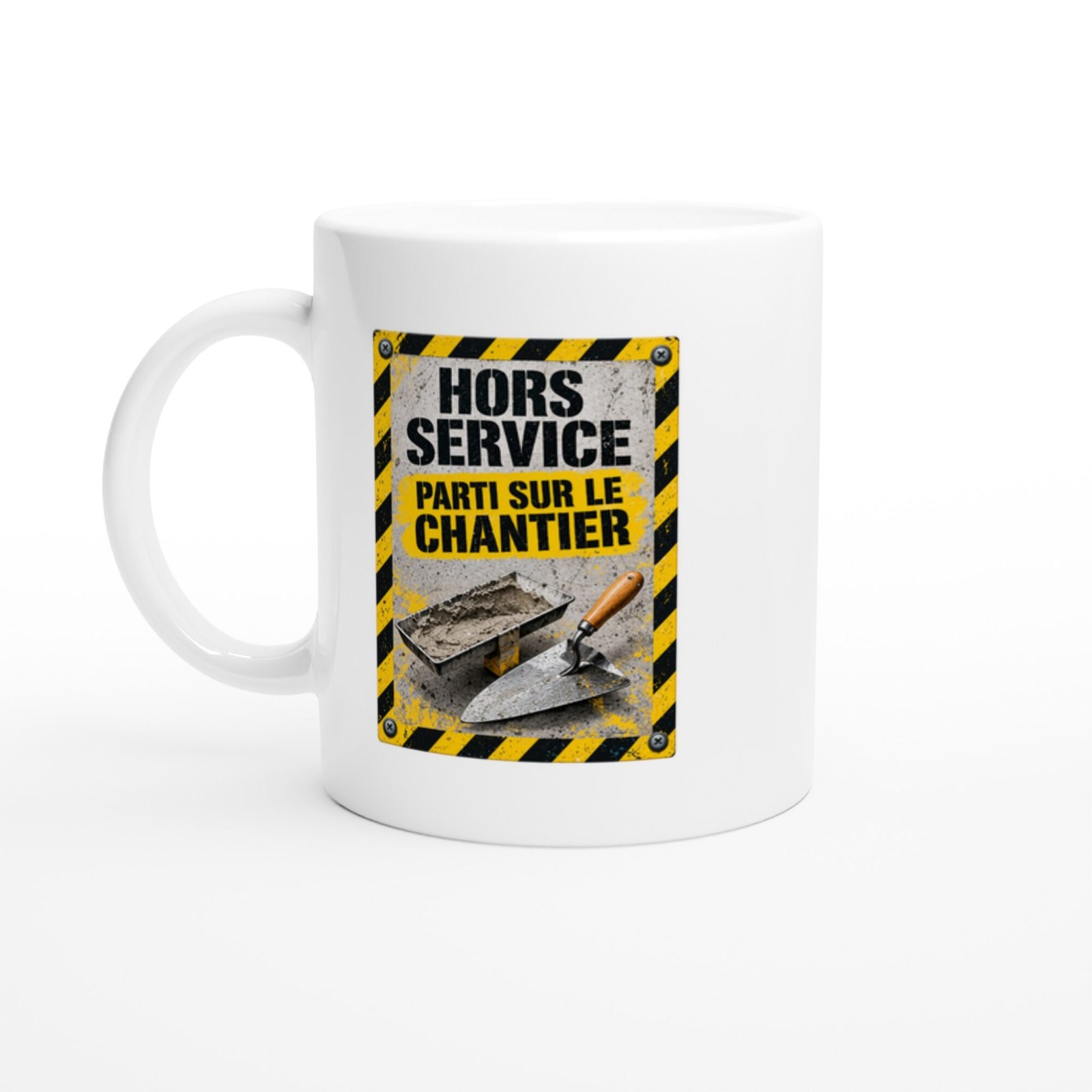 Mug Maçonnerie Auge À Mortier Hors Service Parti Sur Le Chantier