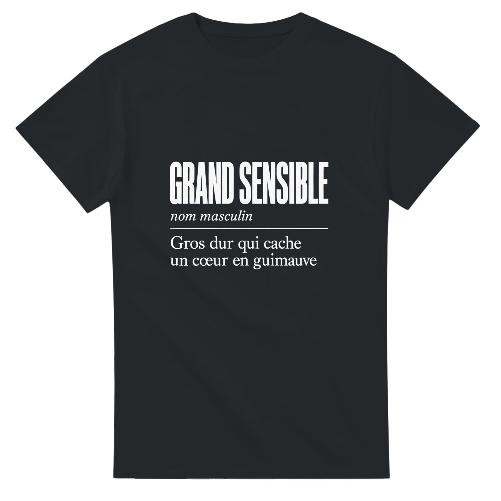 T shirt Grand Sensible Gros Dur Qui Cache un Cœur en Guimauve