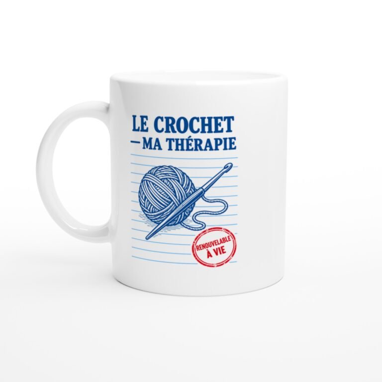 Mug Crochet Ma Thérapie Renouvelable À Vie