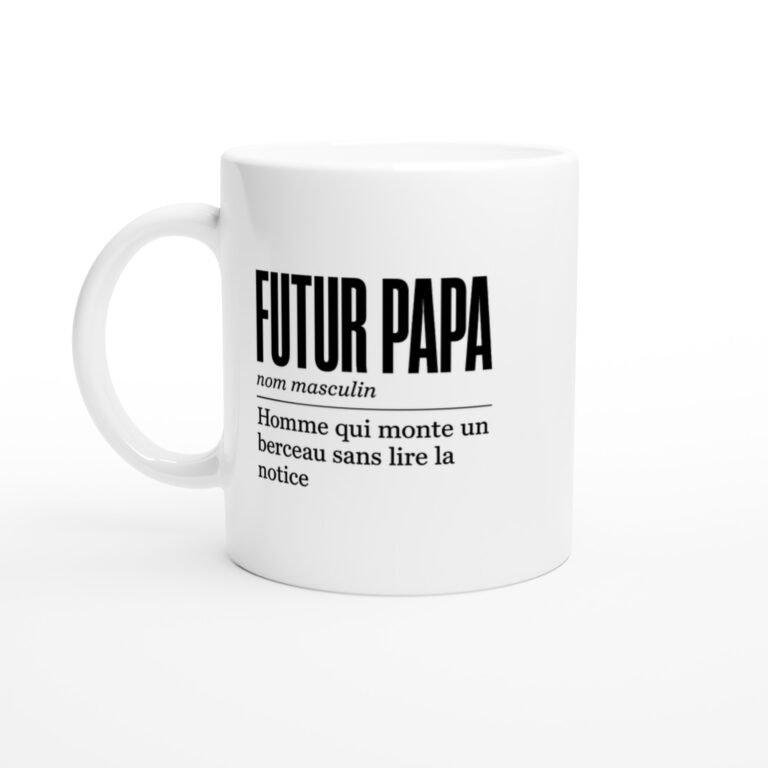 Mug Futur Papa Homme Qui Monte un Berceau Sans Lire la Notice