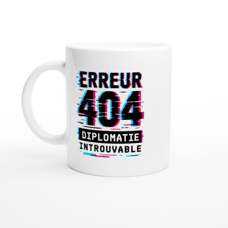 Mug Erreur 404 Diplomatie Introuvable Glitch Rose