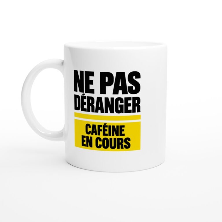 Mug Ne Pas Déranger Caféine en Cours