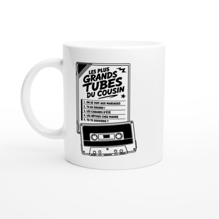 Mug Les Plus Grands Tubes du Cousin On Se Voit aux Mariages Tu As Grandi les Cabanes d'Été