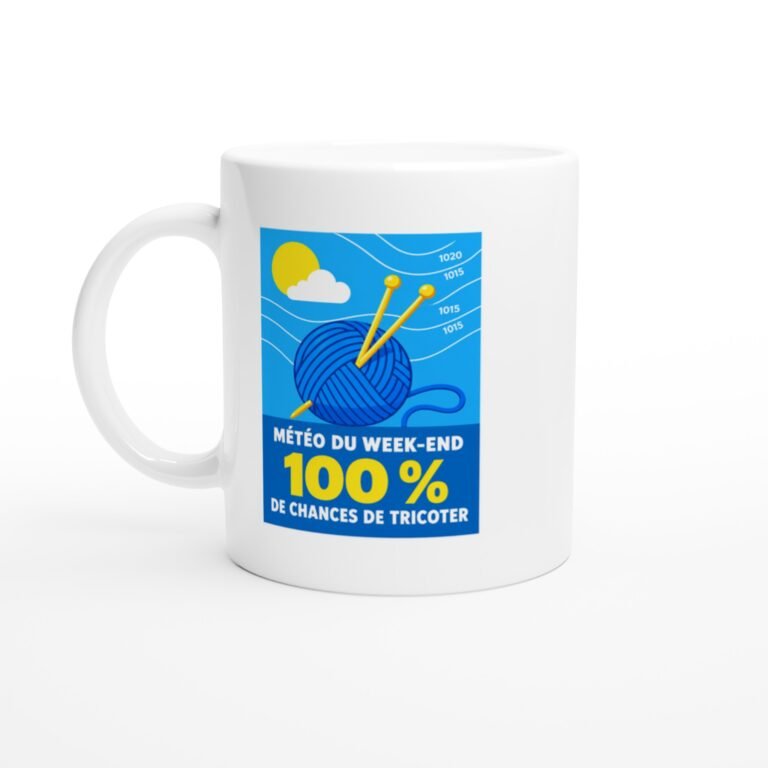 Mug Météo Du Week-End 100 % De Chances De Tricoter