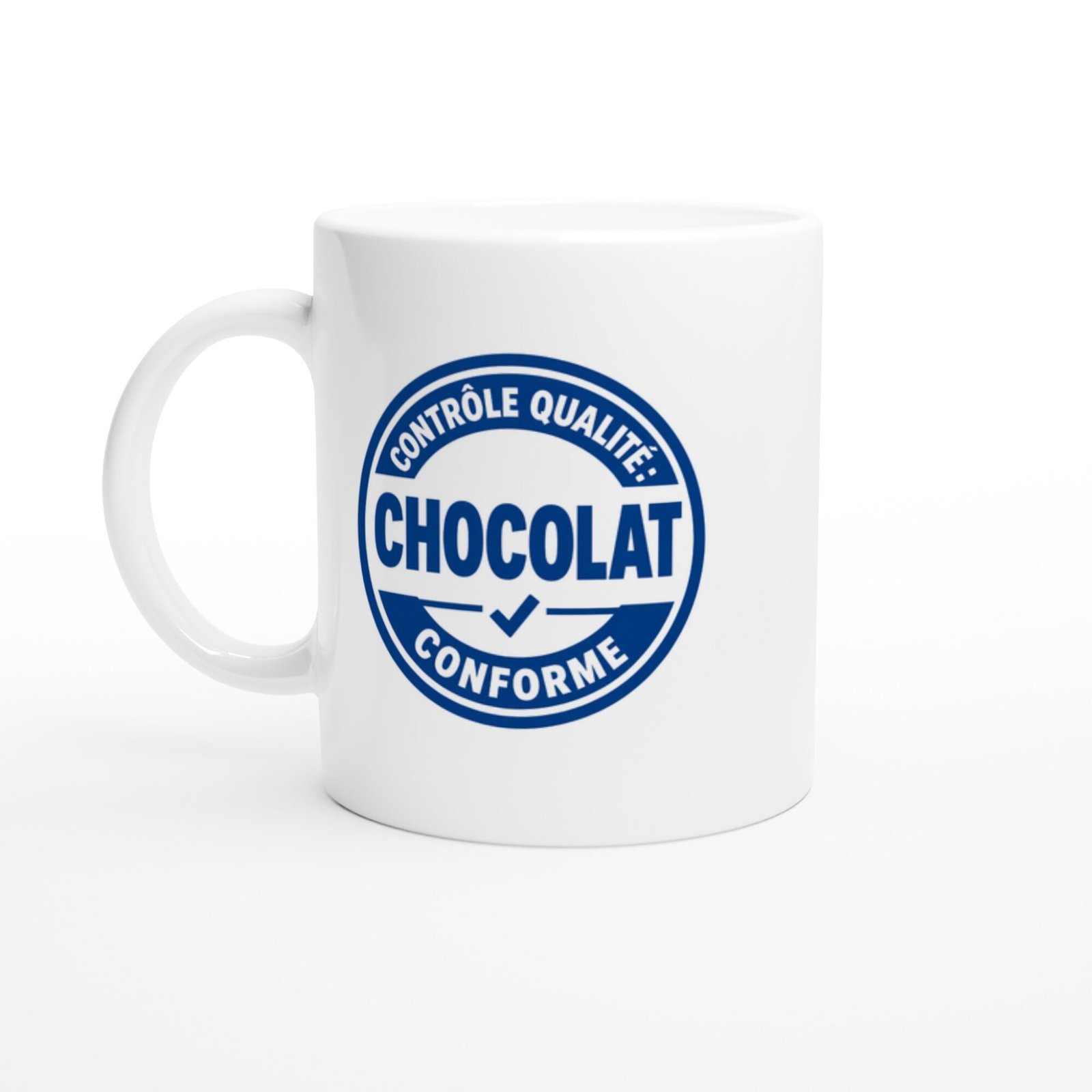 Mug Contrôle Qualité Chocolat Conforme Bleu Roi