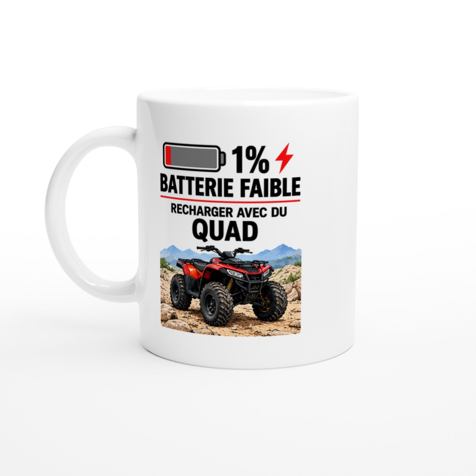 Mug Batterie Faible Recharger Avec Du Quad